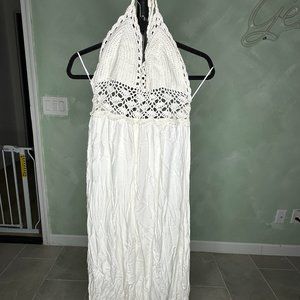 LILBETTER White Crochet Maxi Dress